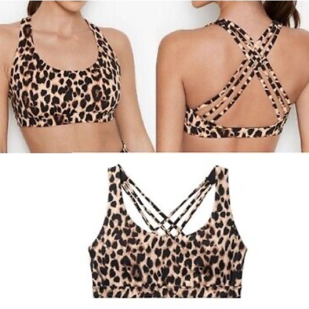 Victoria’s Secret Leopard Strappy Back Sport Bra
